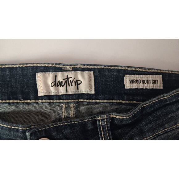 Daytrip 29 Long Virgo Bootcut Denim Medium Wash Boho Biker Embellished Jeans - Picture 5 of 6